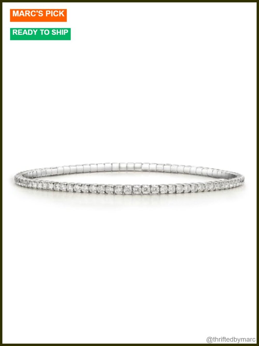 2mm Moissanite Tennis Bracelet for Women, Stretch Sterling Silver